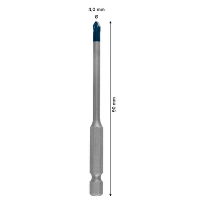 Broca p/porcelanato Bosch EXPERT HEX-9 Hard Ceramics 4x90mm