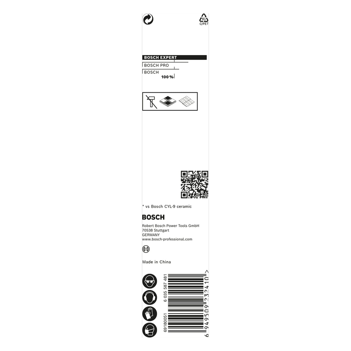 Broca p/porcelanato Bosch EXPERT HEX-9 Hard Ceramics 5x90mm