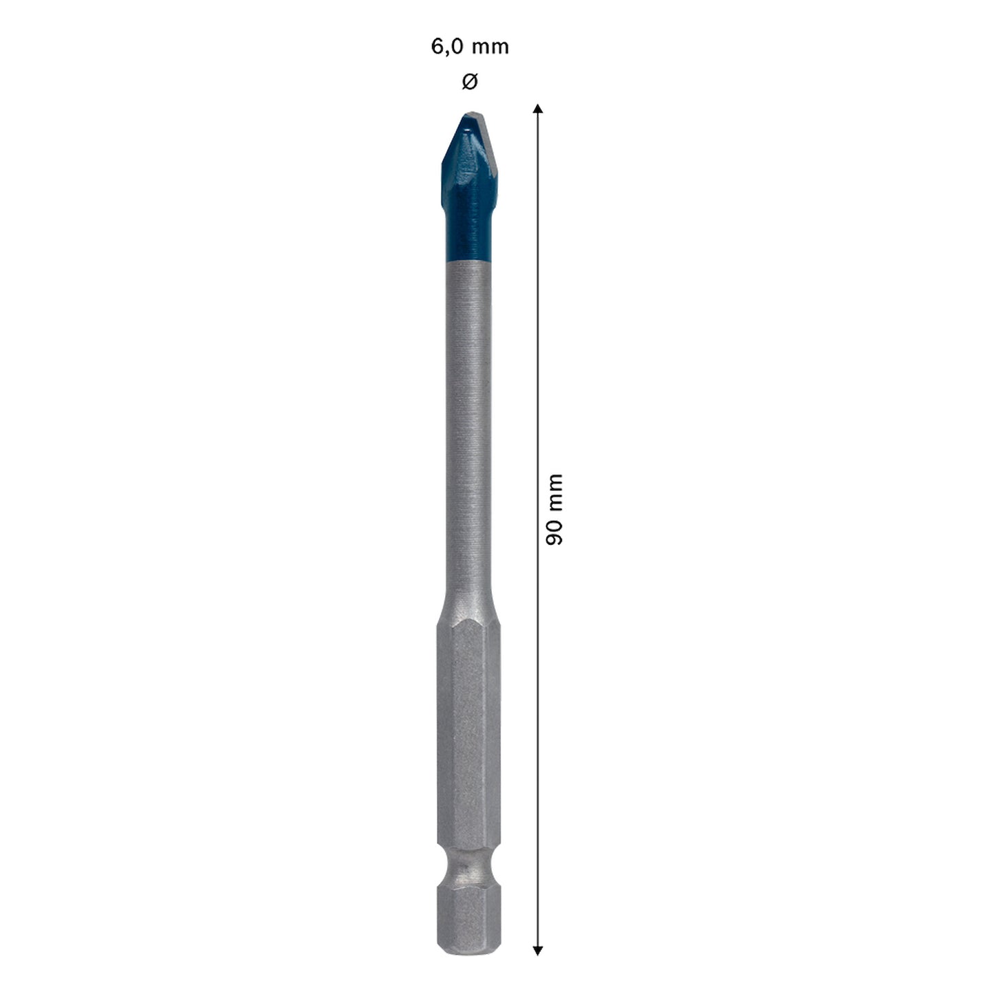 Broca p/porcelanato Bosch EXPERT HEX-9 Hard Ceramics 6x90mm