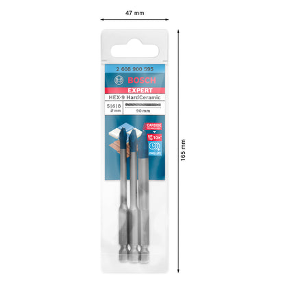 Broca p/porcelanato Bosch EXPERT HEX-9 Hard Ceramics 5/6/8mm