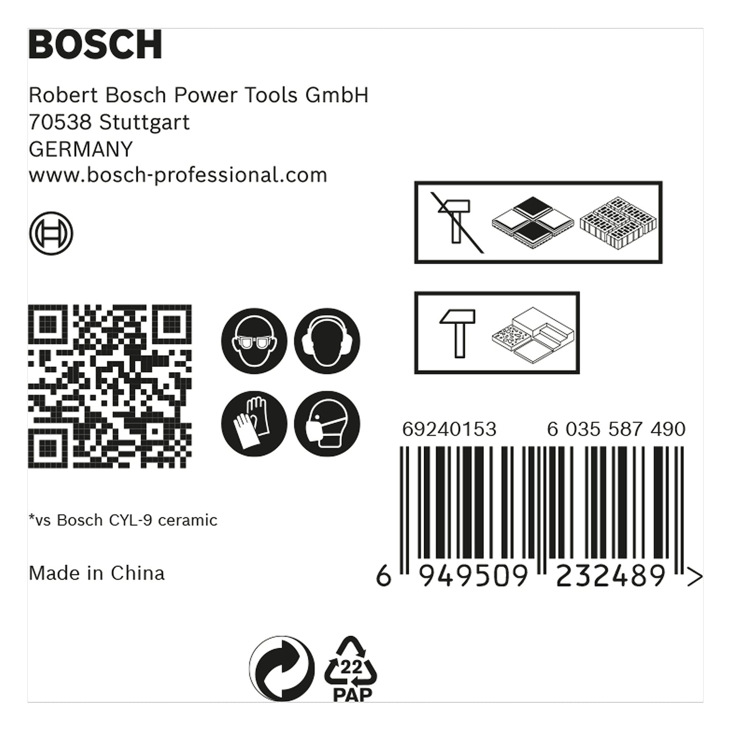 3 Brocas Bosch EXPERT HEX-9 Multiconstruction 6x90mm + 3 Brocas CYL-3 6mm