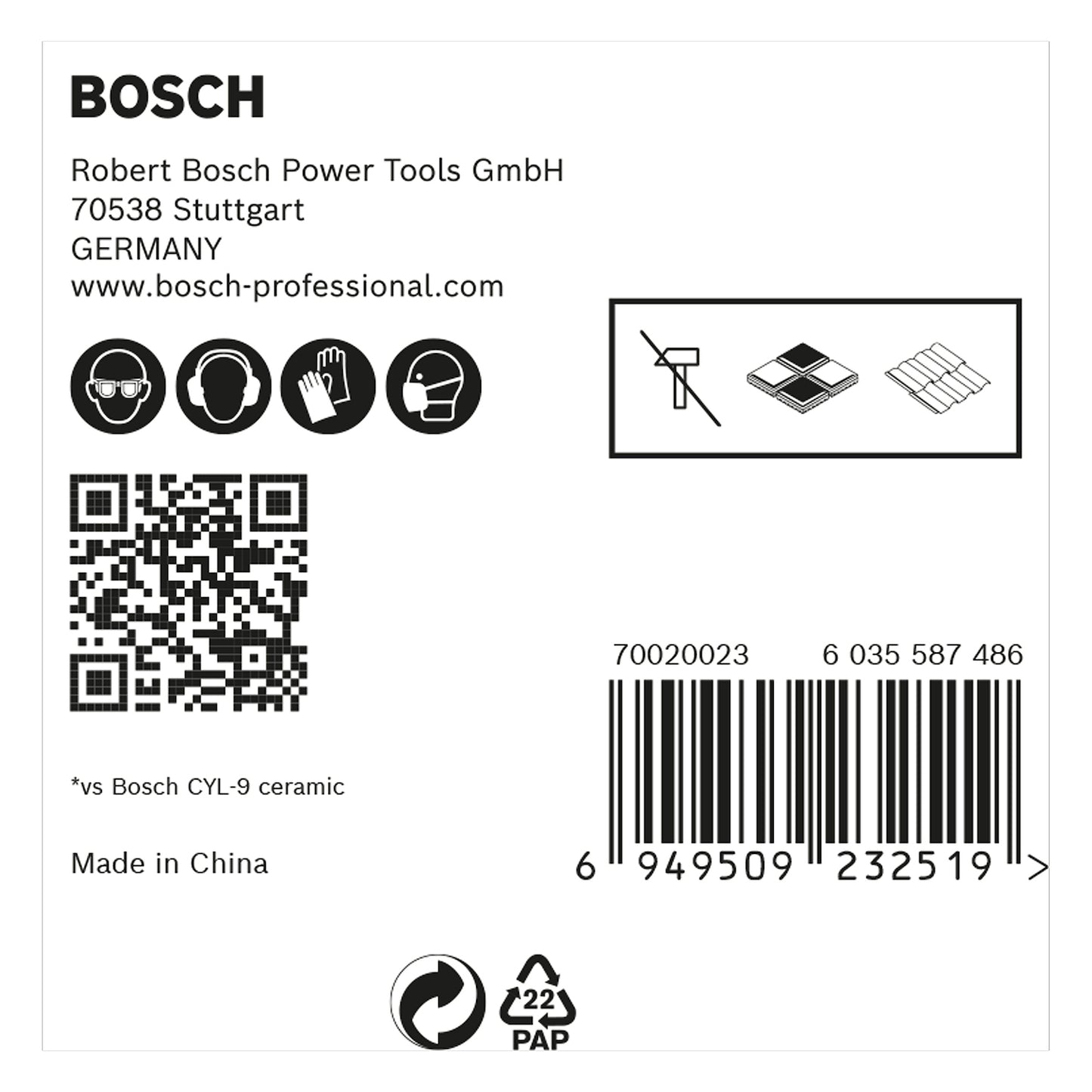 Broca p/porcelanato Bosch EXPERT HEX-9 Hard Ceramics 6x90mm