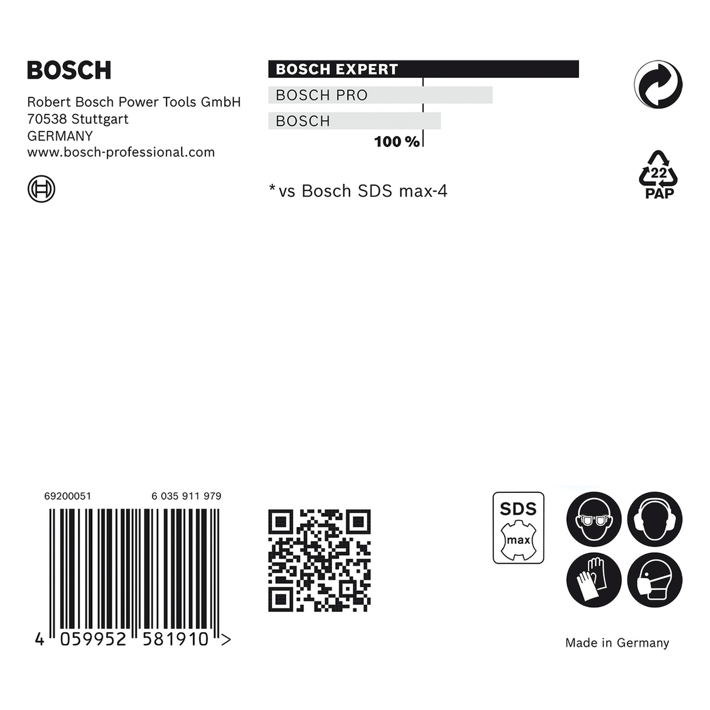 Broca para concreto Bosch EXPERT SDS Max-8x Ø3/8x8x13