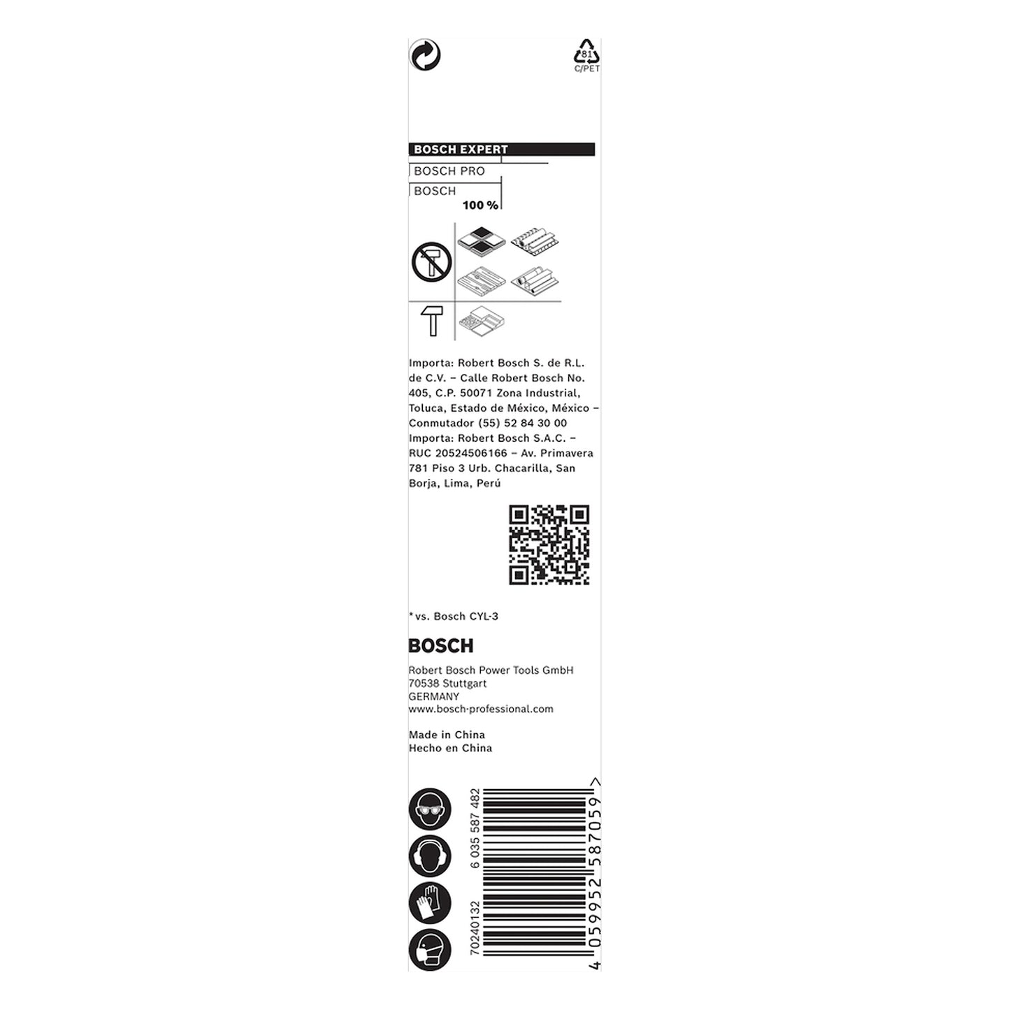Broca Bosch EXPERT HEX-9 Multiconstruction Ø1/8X2X3