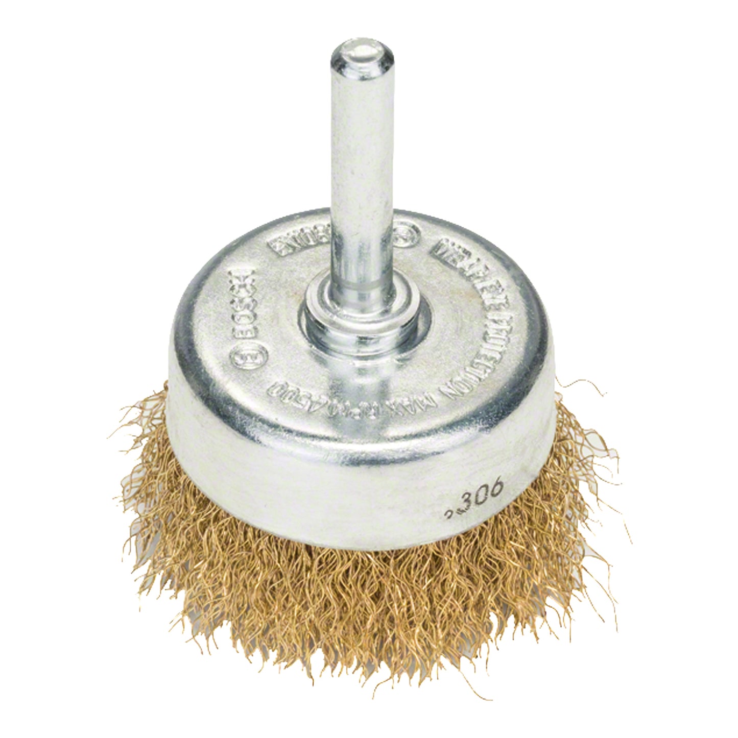 Cepillo de Acero Copa para Taladro 50mm Alambre Latonado Ondulado