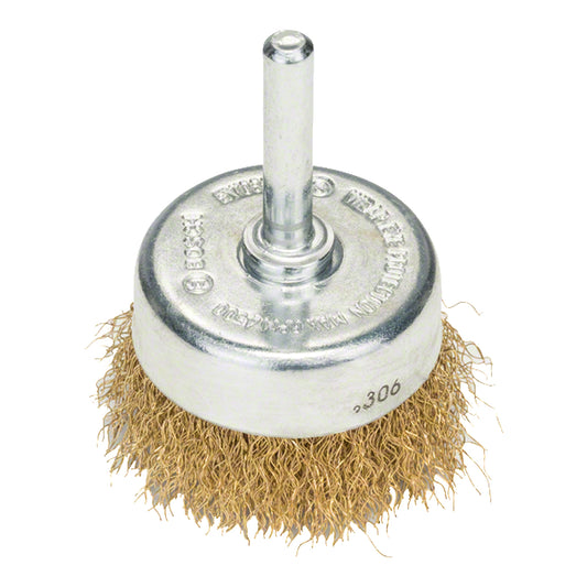Cepillo de Acero Copa para Taladro 50mm Alambre Latonado Ondulado