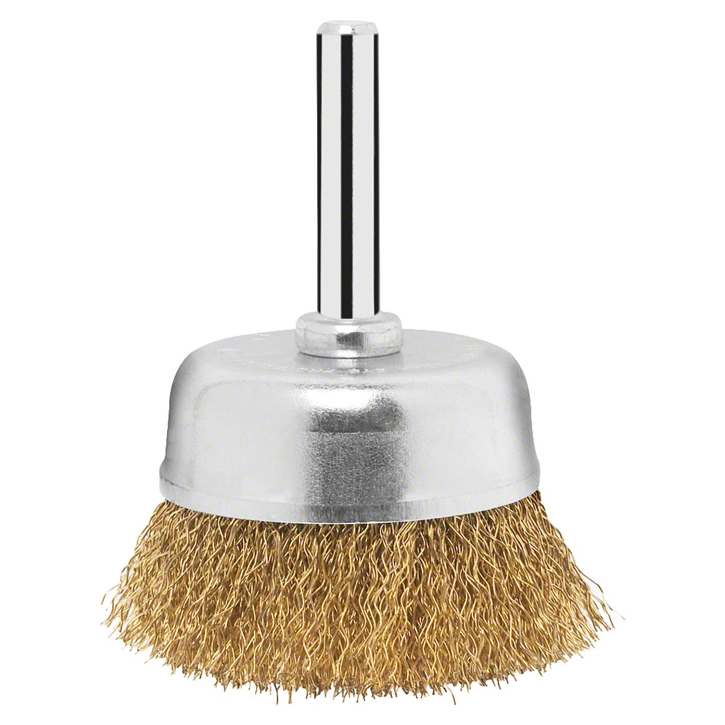 Cepillo de Acero Copa para Taladro 50mm Alambre Latonado Ondulado