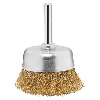Cepillo de Acero Copa para Taladro 50mm Alambre Latonado Ondulado