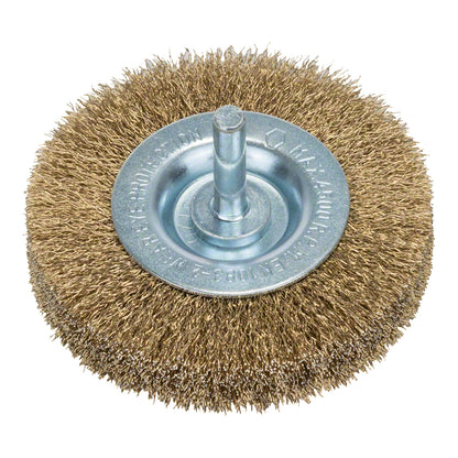 Cepillo de Acero Circular para Taladro 75mm Alambre Latonado Ondulado