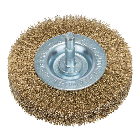 Cepillo de Acero Circular para Taladro 75mm Alambre Latonado Ondulado