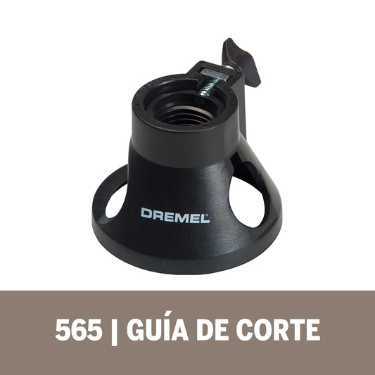 Dremel Acople De Mototool - Guía De Corte Con 3 Brocas De Corte de Madera, Plástico, Fibra De Vidrio, Drywall, Yeso, Laminado y Aluminio (Modelo 565)