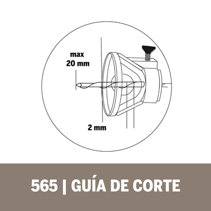Dremel Acople De Mototool - Guía De Corte Con 3 Brocas De Corte de Madera, Plástico, Fibra De Vidrio, Drywall, Yeso, Laminado y Aluminio (Modelo 565)
