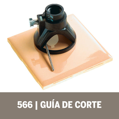 Dremel Acople De Mototool - Guía De Corte con 1 Broca De Corte para azulejo (Modelo 566)