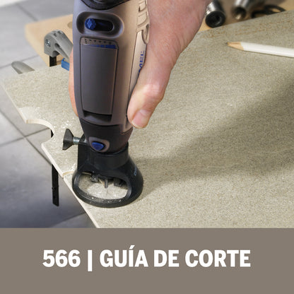 Dremel Acople De Mototool - Guía De Corte con 1 Broca De Corte para azulejo (Modelo 566)