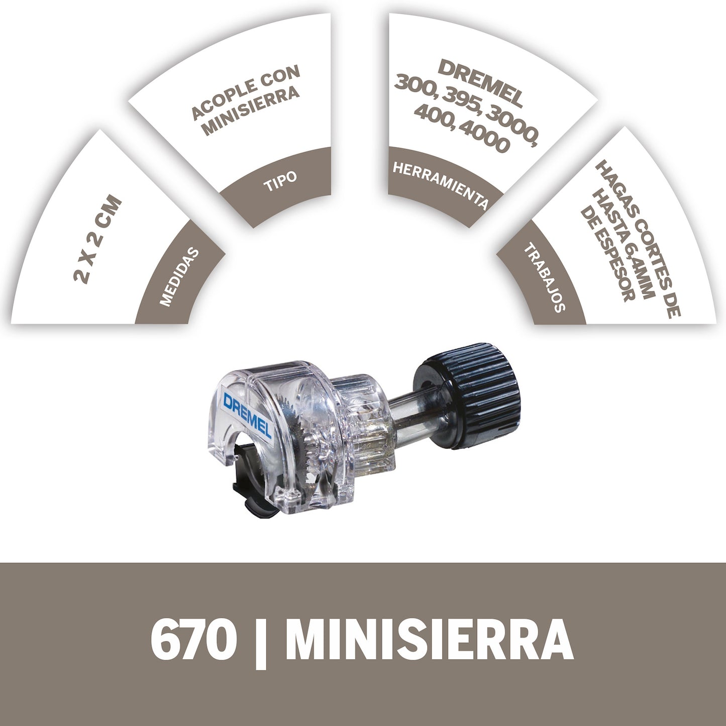 Dremel Acople De Mototool - Minisierra Con 1 Disco (Modelo 670)