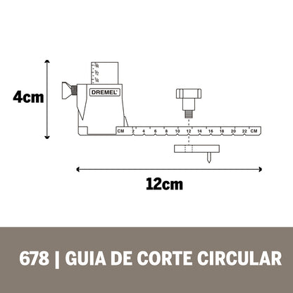Dremel Acople De Mototool - Guía De Corte Circular y Recto con 1 Broca Multiuso (Modelo 678)