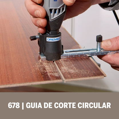 Dremel Acople De Mototool - Guía De Corte Circular y Recto con 1 Broca Multiuso (Modelo 678)