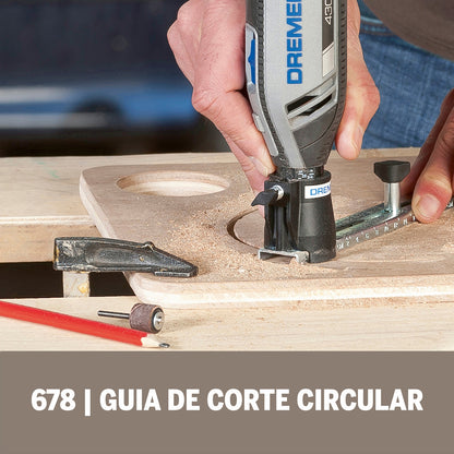 Dremel Acople De Mototool - Guía De Corte Circular y Recto con 1 Broca Multiuso (Modelo 678)