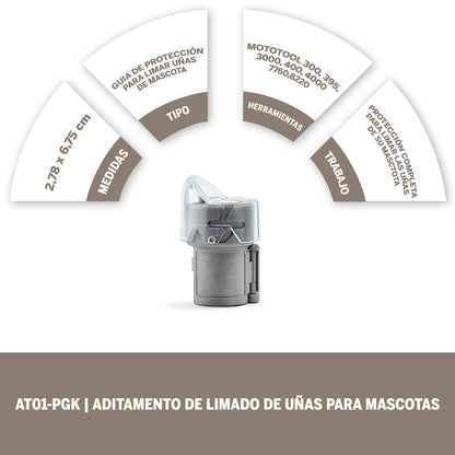 Dremel Acople De Mototool - Guía Protectora Para Limado De Uñas Para Mascotas - 6 Piezas (Modelo AT01-PGK)