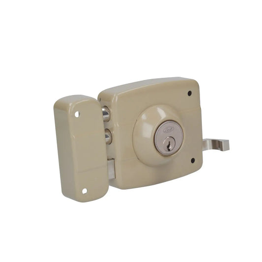 31CS Cerradura de sobreponer para puerta corrediza de cilindro sencillo, Izquierda, Lock