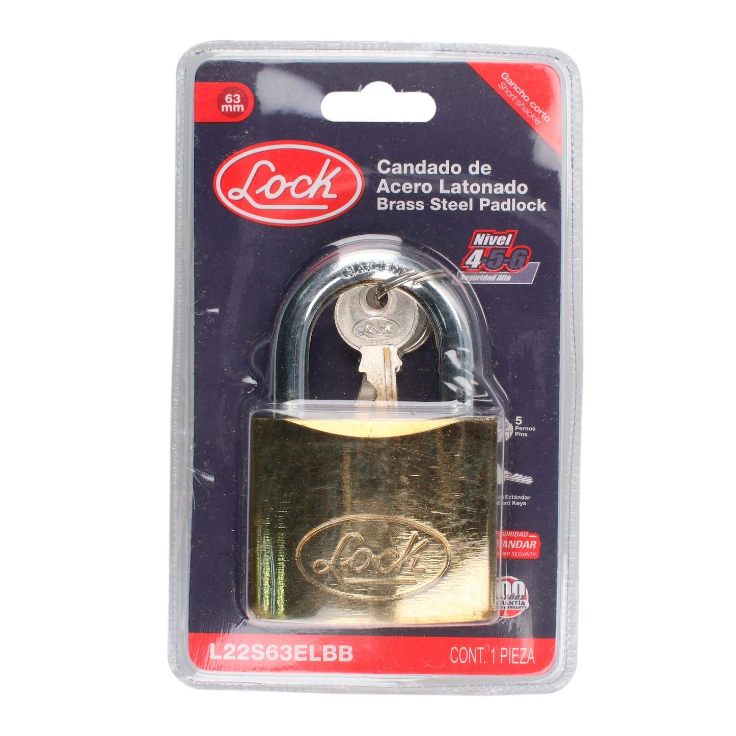 L22S63ELBB Candado de acero 63 mm anti-segueta y anti-impacto, Lock