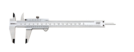 341-06-0 Calibrador vernier 150 mm (6") 0.05 mm mono block, pie de rey acero inox