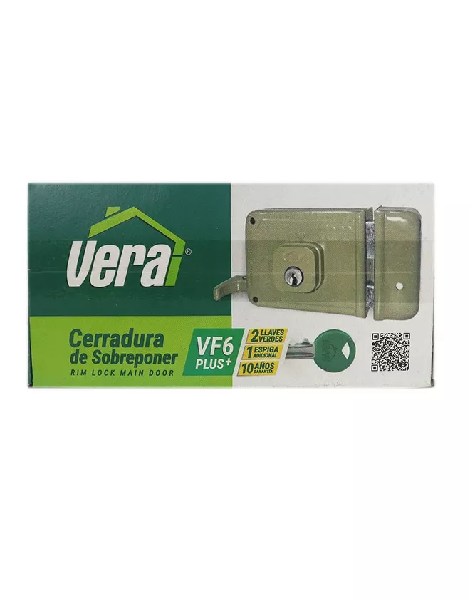3630 Cerradura de sobreponer VF6 Plus lado derecho color beig Vera