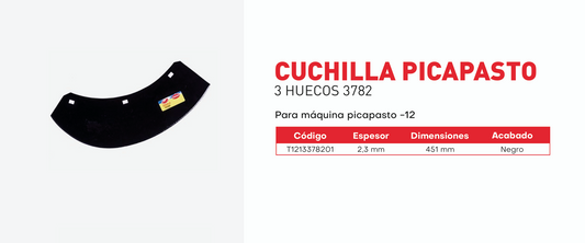 T1213378201 Cuchilla picapasto 3 huecos 3782 451 X 2.3 mm Herragro