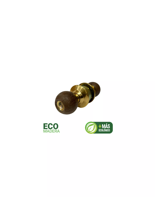 44902 Cerradura cilíndrica con pomo de madera ecológica para entrada principal Verona