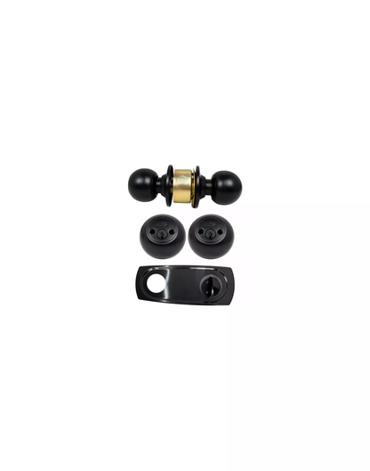 46404 Juego de cerrojo auxiliar y pomo acero inox color negro para entrada principal Onix Vera