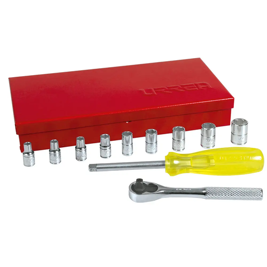 4700C Juego de copas 6 pt cuadrante 1/4" 12 piezas 3/16" a 1/2", uso pesado, Urrea