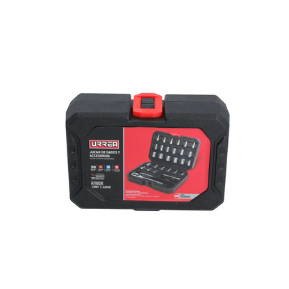 4700CB Juego de copas y accesorios 1/4" 30 piezas, uso pesado 5/32" a 9/16" - 4 a 14 mm, Urrea