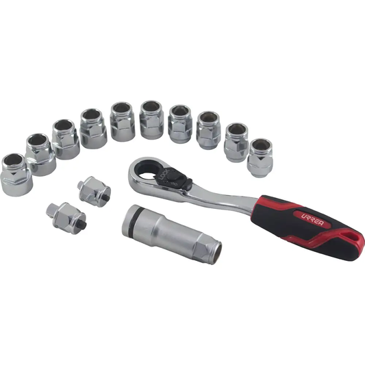 4701GT Juego de copas y accesorios cuadrante 1/4" Go Through 14 piezas, uso industrial, Urrea