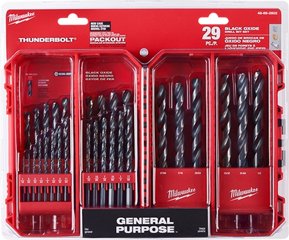 48892802 Juego de brocas HSS óxido negro Thunderbolt de 29 piezas