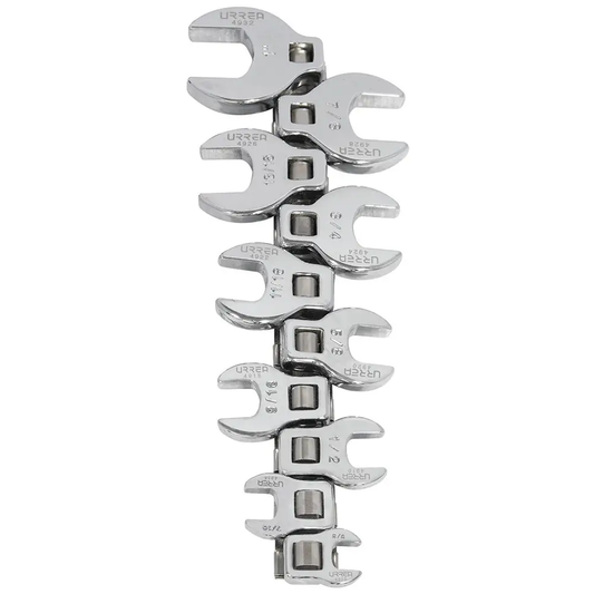 4900-10 Juego de llaves pata de cuervo cuadrante 3/8" 10 piezas 3/8" a 1", uso industrial, Urrea