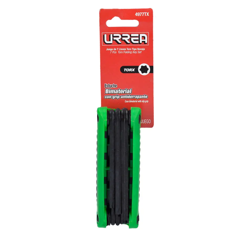 4977TX Juego de llaves Torx tipo navaja 7 piezas T10 a T40, uso industrial, Urrea