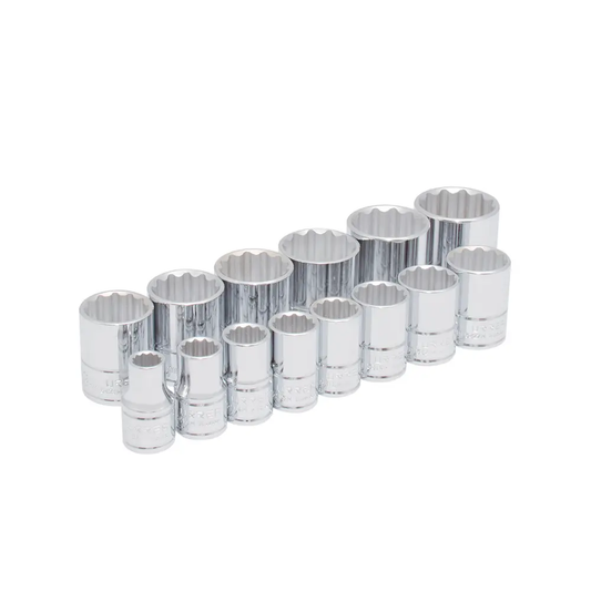 5400PAM Juego de copas 12 pt cuadrante 1/2" 14 piezas 10 a 32 mm, uso pesado, Urrea