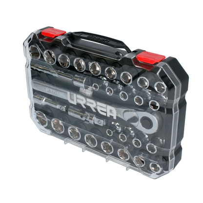 5401CD Juego de copas 6 pt y accesorios 1/2" 30 piezas 5/16" a 1" - 8 a 21 mm, uso industrial, Urrea
