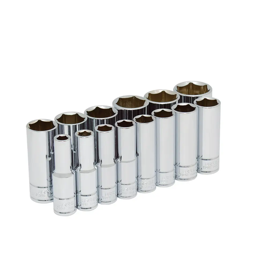 54103 Juego de copas largas 6 pt cuadrante 1/2" pulgadas 14 piezas