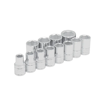 54213 Juego de copas 6 pt cuadrante 1/2" 12 piezas 8 a 19 mm, uso pesado, Urrea