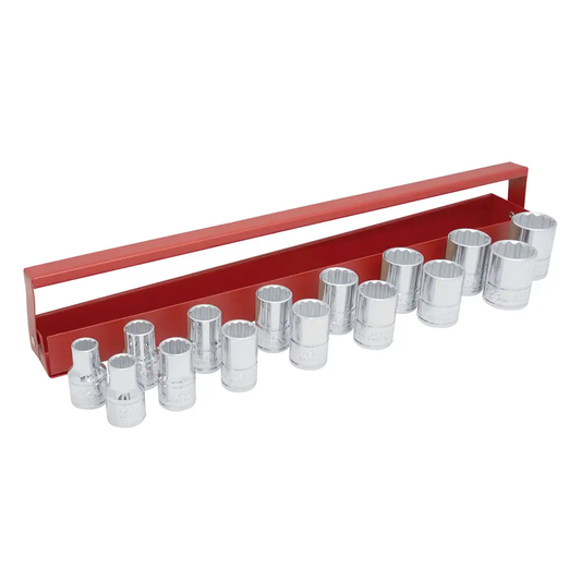 54214 Juego de copas 12 pt cuadrante 1/2" 15 piezas 10 a 24 mm, uso pesado, Urrea