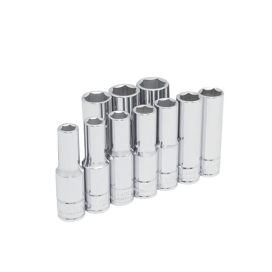54216 Juego de copas largas 6 pt cuadrante 1/2" mm 10 piezas 10 a 19 mm
