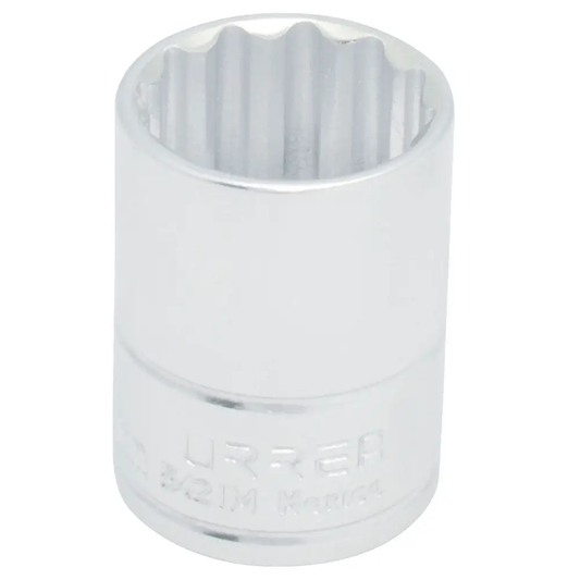 5424M Copa 12 pts cuadrante 1/2" de 24 mm recubierta en Ni-Cr, uso pesado, Urrea