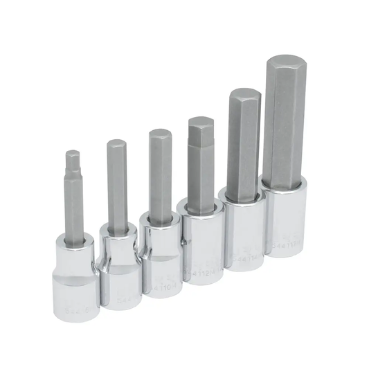 5441M6 Juego de copas punta hexagonal cuadrante 1/2" mm 6 piezas