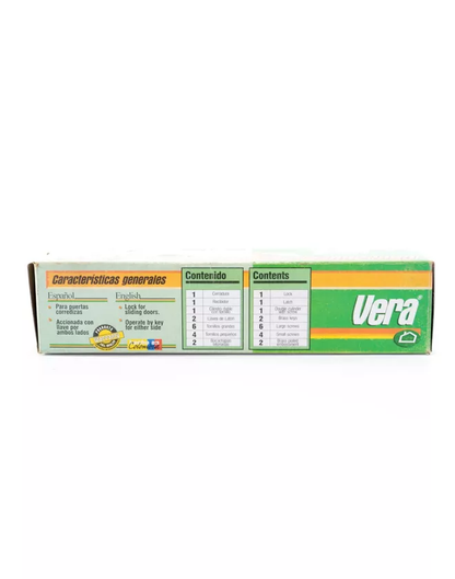 5504 Cerradura de incrustar pico de loro para corredizas doble cilindro Vera