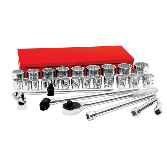 55104 Juego de copas y accesorios cuadrante 3/4" pulgadas 30 piezas