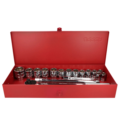 55200 Juego de copas y accesorios cuadrante 3/4" 20 piezas 24 a 46 mm, uso pesado, Urrea