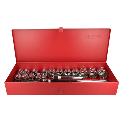55200H Juego de dados 3/4" 20 piezas 19 a 50 mm, uso pesado, Urrea