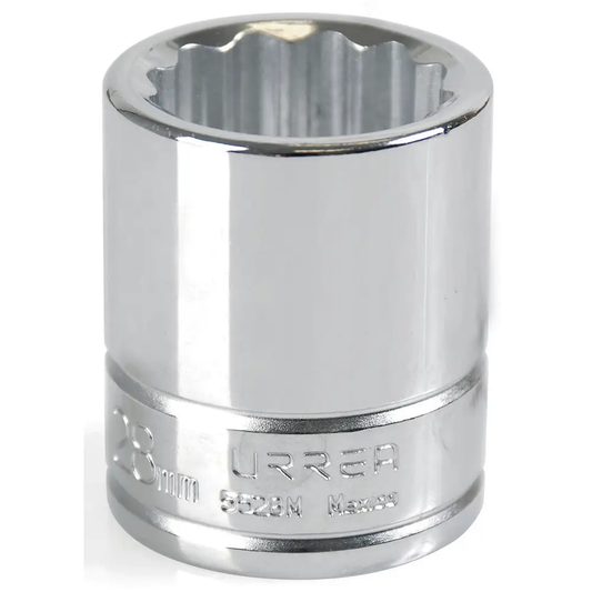 5528M Copa 12 pt cuadrante 3/4" de 28 mm recubierta en Cr-Ni