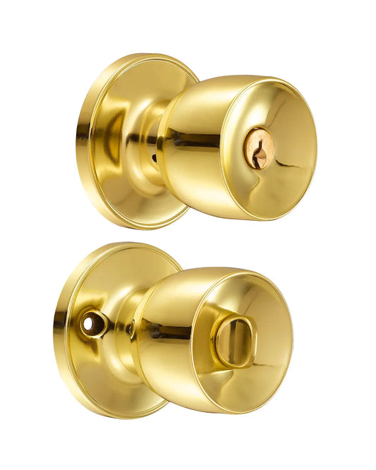 24PO Pomo tubular de copa recta para baño, latón brillante, Lock